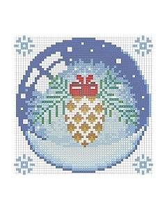 Набор алмазной вышивки Новогодний шарик с шишкой / АЖ-1256 Алмазная живопись