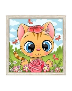 Набор алмазной вышивки Кошка в цветах / АЖ-1946 Алмазная живопись