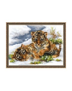 Набор для вышивания Тигрята в снегу / 1564 Риолис