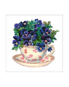 Набор алмазной вышивки Букет анютиных глазок / АЖ-1440 Алмазная живопись