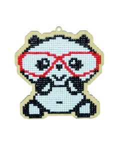 Набор алмазной вышивки Панда в очках / WW152 Wizardi