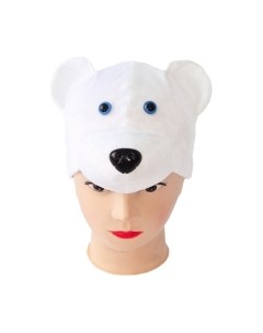 Маска карнавальная Медведь белый / 4024 к-18 Пуговка
