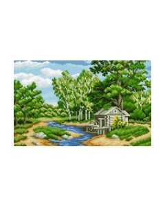 Набор алмазной вышивки Лесная река / АЖ-1034 Алмазная живопись