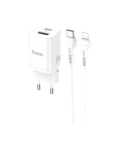 Зарядное устройство сетевое Hoco N13 + кабель Type-C to Lightning