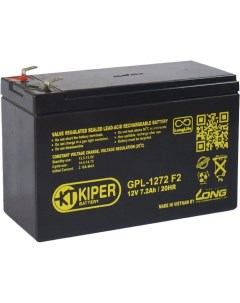 Аккумулятор для ИБП GPL 1272 F2 12В 7 2 А ч Kiper