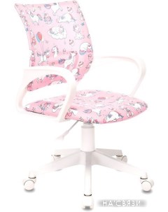 Компьютерное кресло Burokids 1 розовый единороги пластик белый Бюрократ
