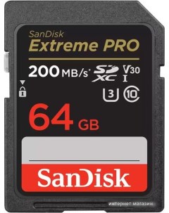 Карта памяти Extreme PRO SDXC SDSDXXU 064G GN4IN 64GB Sandisk