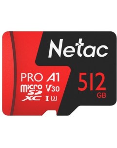 Карта памяти MicroSDXC 512GB V30 A1 C10 P500 Extreme Pro с адаптером Netac