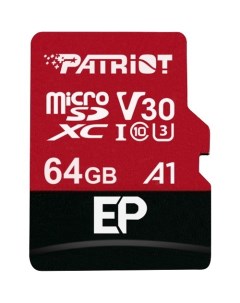 Карта памяти microSDXC EP Series PEF64GEP31MCX 64GB с адаптером Patriot