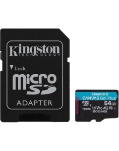 Карта памяти Canvas Go Plus microSDXC 64GB с адаптером Kingston