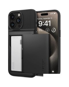 Чехол для телефона Slim Armor CS для iPhone 15 Pro Max ACS06589 черный Spigen