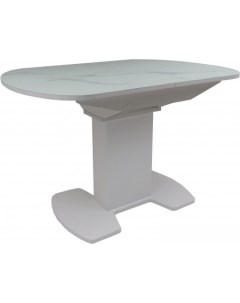 Кухонный стол Корсика фотопечать 120 151 5x80 мрамор белый 2 белый матовый Аврора