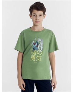 Футболка для мальчиков зеленая с печатью Mark formelle