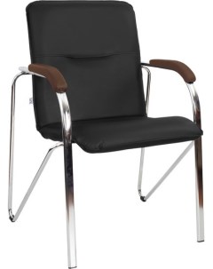 Кресло Самба Chrome V 451375 V4 кожзам черный темный орех Белс
