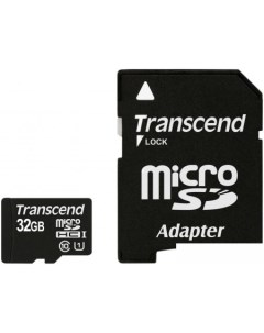 Карта памяти microSDHC Class 10 UHS I 32GB адаптер TS32GUSDU1 Transcend