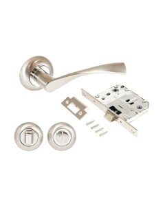 Ручка дверная Аллюр Арт Оскар SN+L7050S SN+BK-R1 SN 1380/S7050