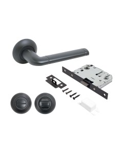 Ручка дверная Аллюр Арт Поло BL+L7050S BL+BK-R1 BL 15150/S7050