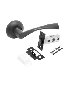 Ручка дверная Аллюр Арт Оскар BL+L45-8 BL 13150/S45