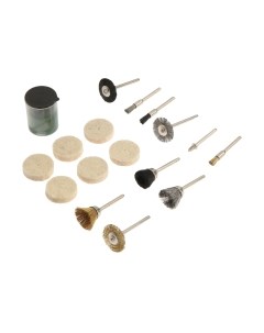 Набор насадок для гравера Tundra Щетки полировальные круги паста 3.2мм / 7107472