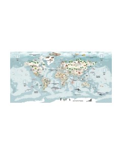 Фотообои листовые Citydecor Детская Карта мира 341