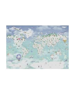 Фотообои листовые Citydecor Детская Карта мира 357