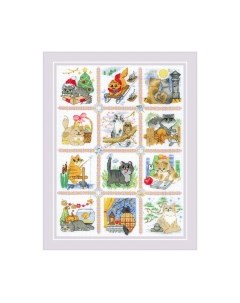 Набор для вышивания Кошачий календарь / 2136 Риолис
