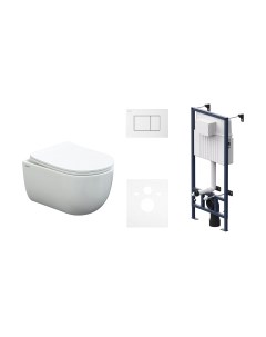 Унитаз подвесной с инсталляцией Ventas Rimless / 082135 + AM.PM Pro C I012707.0201 Berges