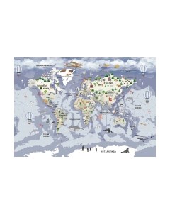 Фотообои листовые Citydecor Детская Карта мира 340