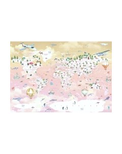 Фотообои листовые Citydecor Детская Карта мира 355