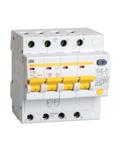 Дифференциальный автомат IEK АД-14 4P C 32А 100мА тип AC 4.5кА / MAD10-4-032-C-100 Iek