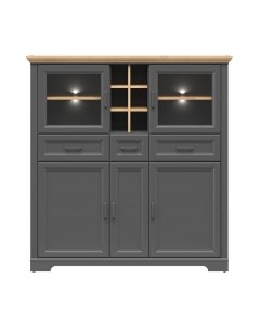 Шкаф с витриной Black Red White Jasmin REG2W3D3S с подсветкой Black red white