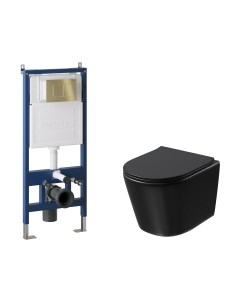 Унитаз подвесной с инсталляцией GR-4477BMSQ+900.K31.01.000+700.K31.04.32M.32M Grossman