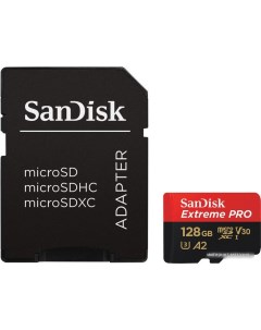 Карта памяти Extreme PRO microSDXC SDSQXCD 128G GN6MA 128GB с адаптером Sandisk