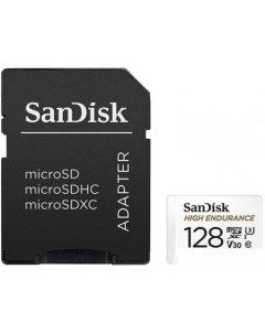 Карта памяти High Endurance microSDXC SDSQQNR 128G GN6IA 128GB с адаптером Sandisk