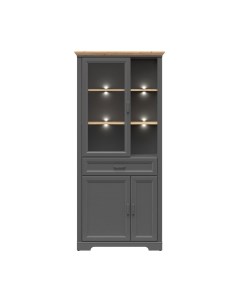 Шкаф с витриной Jasmin REG1W2D1S с подсветкой Black red white