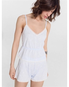 Комплект женский (топ, шорты) голубой с зайками Mark formelle