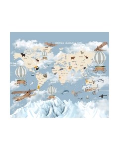 Фотообои листовые Citydecor Детская Карта мира 81