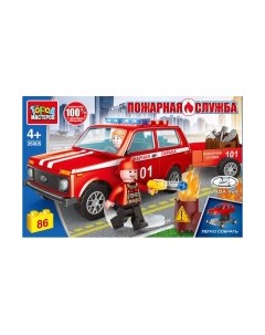 Конструктор Пожарная Lada 4x4 с прицепом / 35005-KK Город мастеров