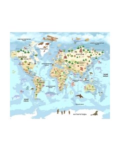 Фотообои листовые Citydecor Детская Карта мира 343