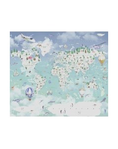 Фотообои листовые Citydecor Детская Карта мира 357