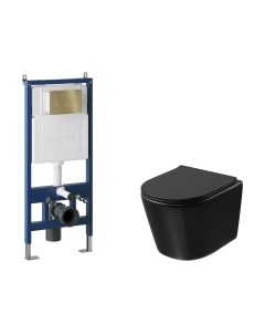 Унитаз подвесной с инсталляцией GR-4477BMSQ+900.K31.01.000+700.K31.05.32M.32M Grossman