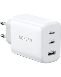 Сетевое зарядное устройство UGREEN CD275-90496; USB-A+2*USB-C 65W, White Ugreen