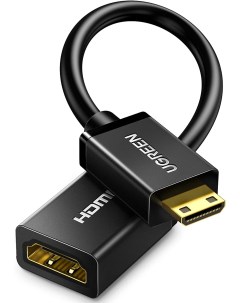 Кабель-переходник UGREEN 20137; Mini HDMI (M) to HDMI 2.0 (F), 22cm, Black Ugreen