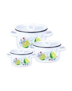 Набор кастрюль СтальЭмаль Мохито 1с33 Стальэмаль