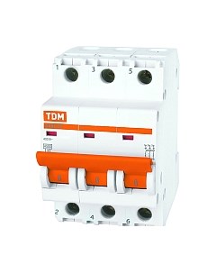 Выключатель автоматический TDM ВА 47-29 3Р 16А (D) 4.5кА / SQ0206-0173 Tdm