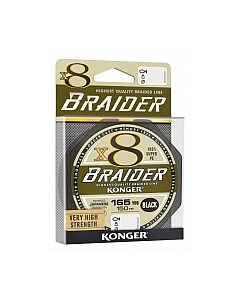 Леска плетеная Braider X8 Black 0.10мм 150м / 250148010 Konger