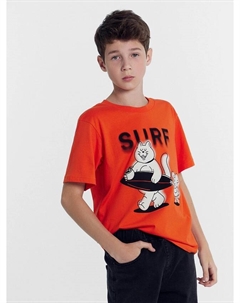 Футболка для мальчиков красная с печатью Mark formelle