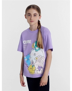Футболка для девочек фиолетовая с печатью Mark formelle