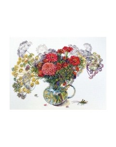 Набор для вышивания Цинии и зонтики / K-210А Merejka