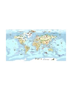 Фотообои листовые Citydecor Детская Карта мира 343